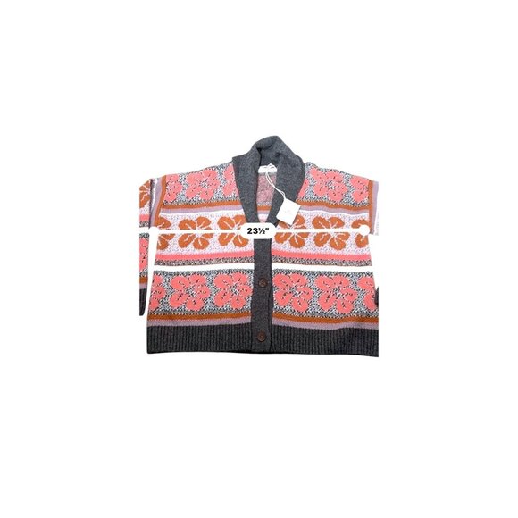 Faherty Topanga Women Floral Cardigan Sweater S Merino Wool & Cashmere NWT - Picture 4 of 6